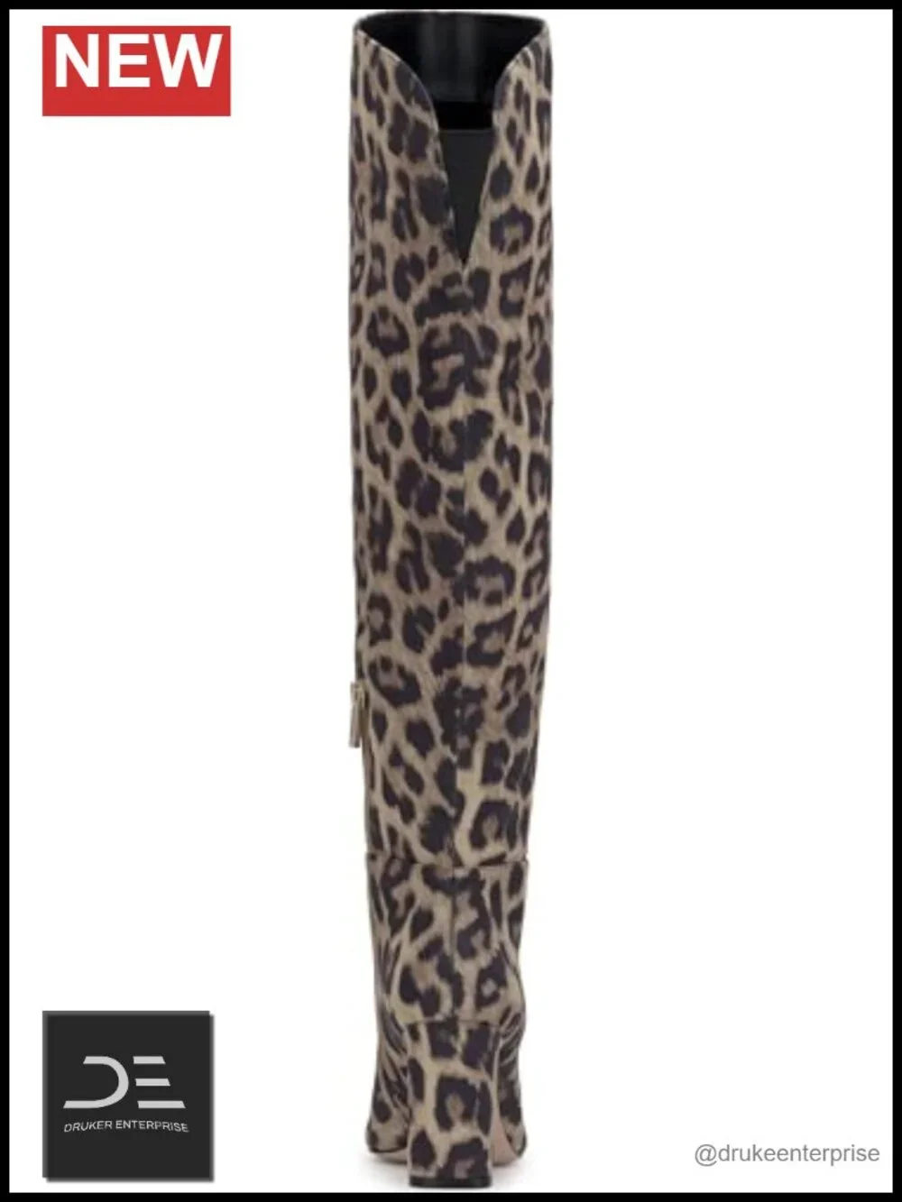 Faux Leather Over-the-Knee Boots Block Heel Zip Pointed Toe